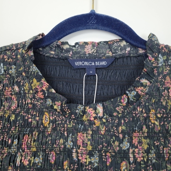 NWT Veronica Beard Farha Floral Smocked Ruffled Minidress Size 12 - Picture 12 of 15